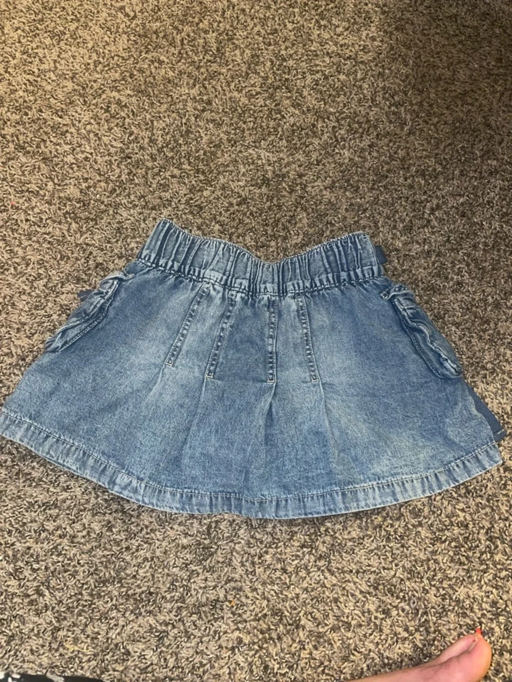 Justice Girls Light Blue Denim Skort with Navy Tie
